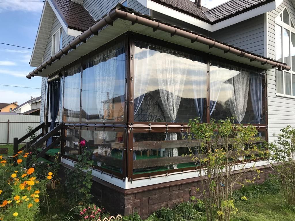 Мягкие окна для террасы частного дома в городе Пушкино